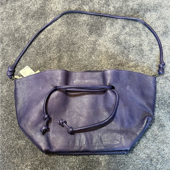 NWT Free People Head Over Heels Purple Leather Satchel Boho Women One Size - Picture 11 of 13